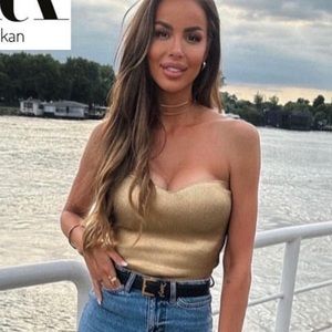 Zara KNIT BUSTIER TOP Size Medium